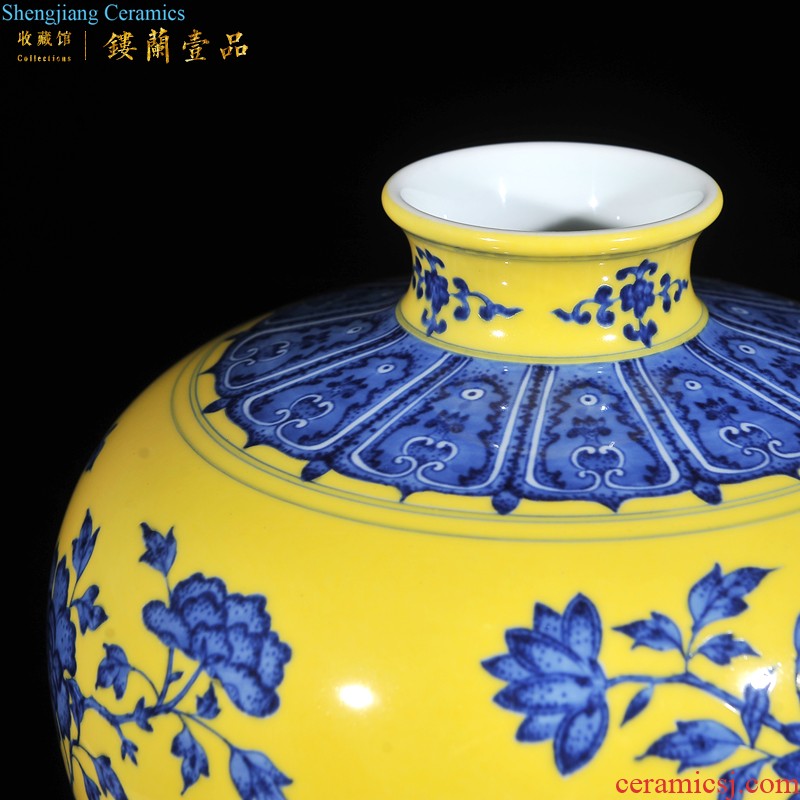 Jingdezhen imperial kiln chinaware imitation qing qianlong pastel bamboo at Christmas tree sitting room adornment home furnishing articles