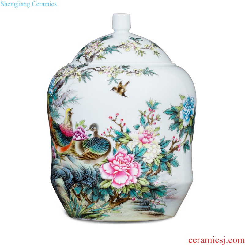 Jingdezhen ceramics imitation qing qianlong loofah grain tea pot of new Chinese style household adornment rich ancient frame furnishing articles sitting room