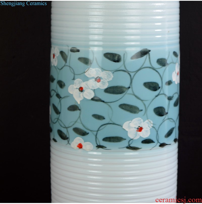 Jingdezhen ceramics Archaize dragon grain ears of blue and white porcelain vase The sitting room is ancient frame f tube furnishing articles ornaments