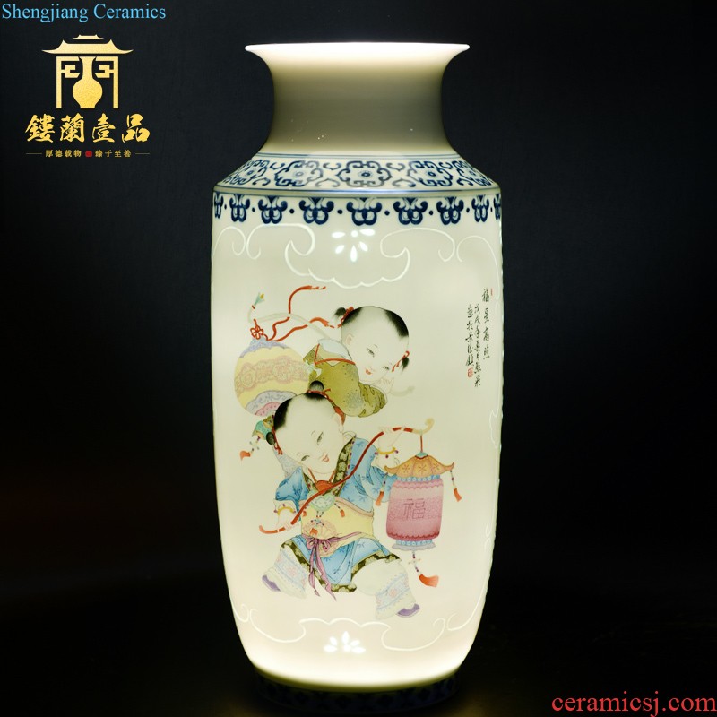 Jingdezhen ceramics new Chinese style flower vase contemporary and contracted sitting room porch TV ark decoration decoration