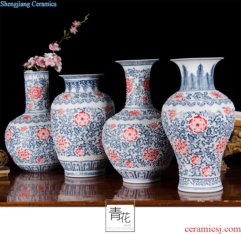 Master of jingdezhen ceramics from manual hand-painted enamel vase Angle of the sitting room porch place a few of new Chinese style decoration