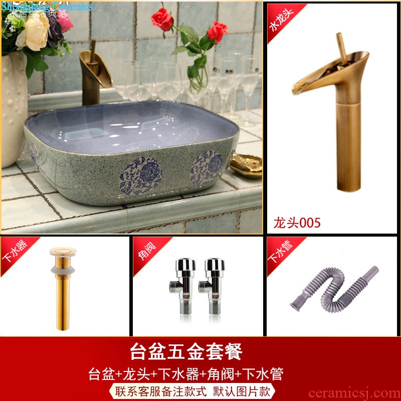 Koh larn, qi stage basin to jingdezhen ceramic lavabo that defend bath lavatory basin art gold peony