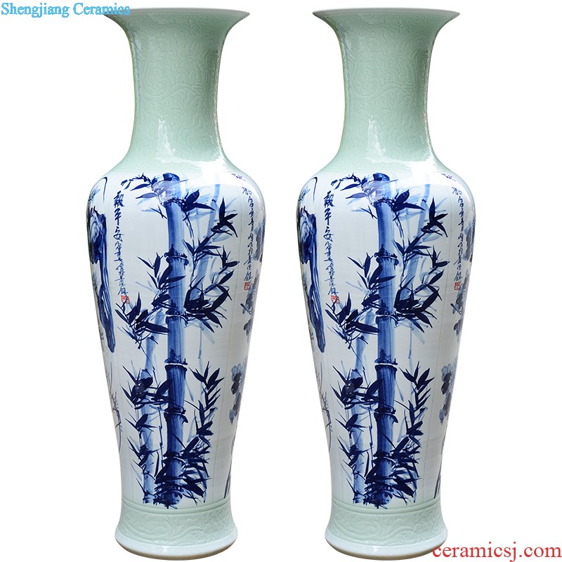 Jingdezhen ceramics vase famous master hand draw the sitting room of Chinese style household wine cabinet office furnishing articles ornament