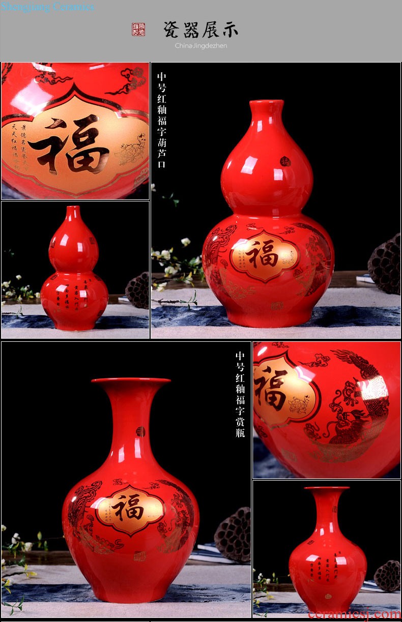 Jingdezhen ceramics vase furnishing articles kiln quiver of new Chinese style living room home wine decoration decoration process