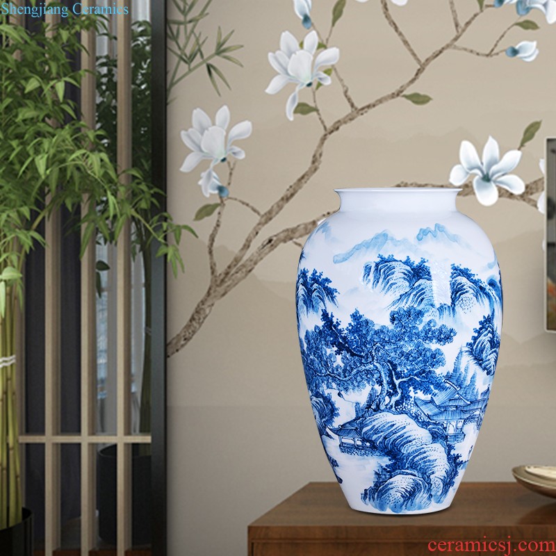 Jingdezhen ceramic vase furnishing articles hand-painted youligong flower arranging Chinese blue and white porcelain is home sitting room adornment ornament