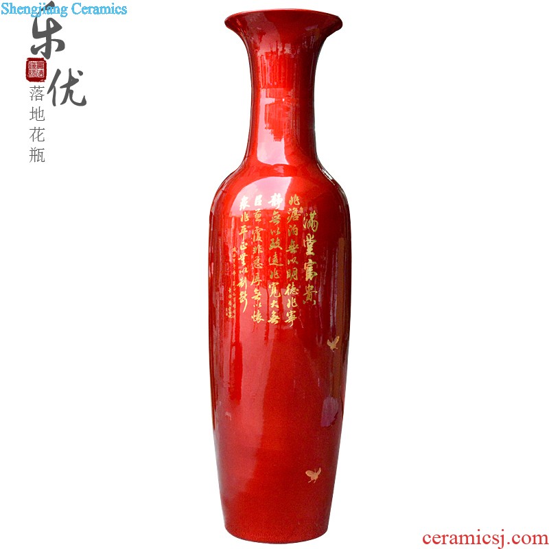 Jingdezhen ceramics hand-painted mountain peak vase furnishing articles flower arranging new Chinese style home sitting room adornment ornament