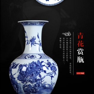 Jingdezhen ceramic hand-painted antique vase Live long and proper TV cabinet mesa of flower arrangement sitting room adornment is placed