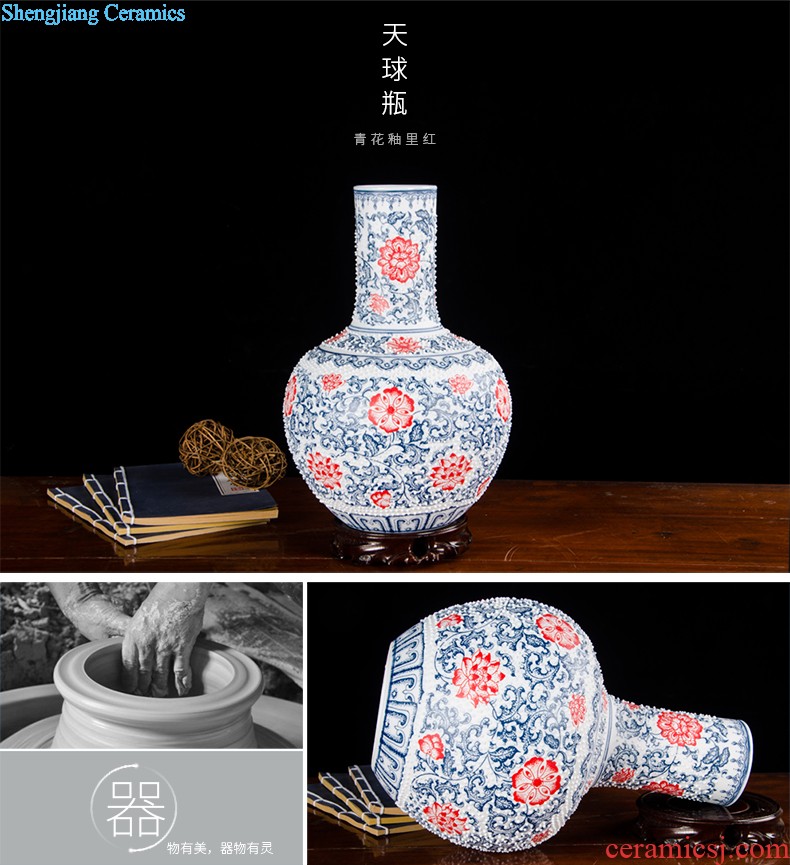 Master of jingdezhen ceramics from manual hand-painted enamel vase Angle of the sitting room porch place a few of new Chinese style decoration