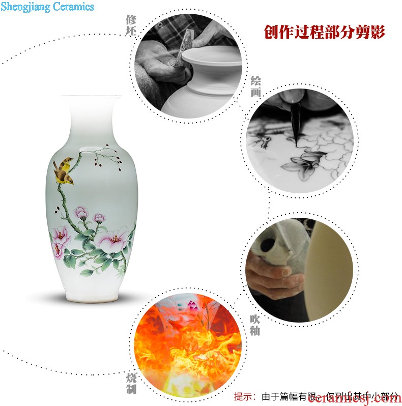 E089 jingdezhen ceramics China red festival of large vase in extremely good fortune sitting room place wedding decoration