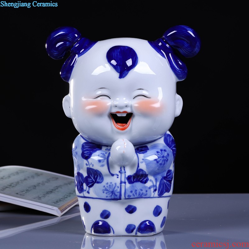 Jingdezhen ceramics furnishing articles Qiu Songxia hand-painted, vases, sitting room of Chinese style household table decorations decoration