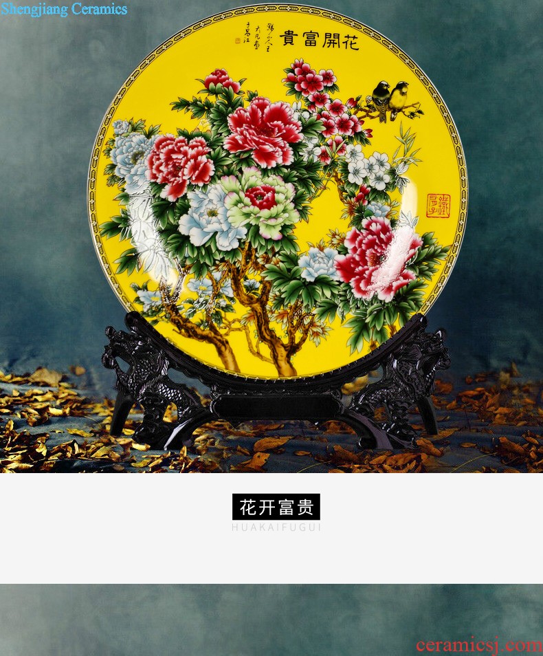 Jingdezhen ceramic powder enamel hand-painted landing big vase full sitting room adornment is placed and calligraphy calligraphy and painting cylinder cylinder