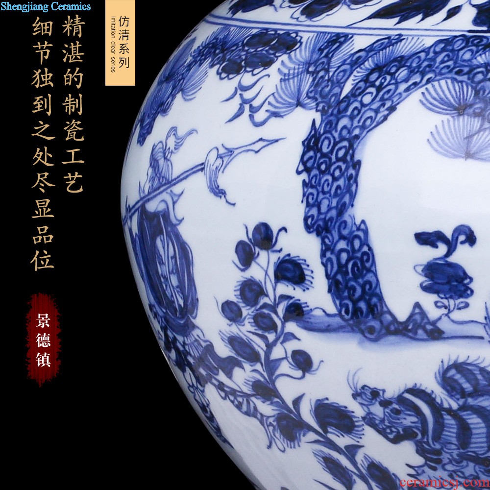 Jingdezhen ceramics furnishing articles of Chinese style of blue and white porcelain vase flowers Vogue to live in the living room TV cabinet decoration