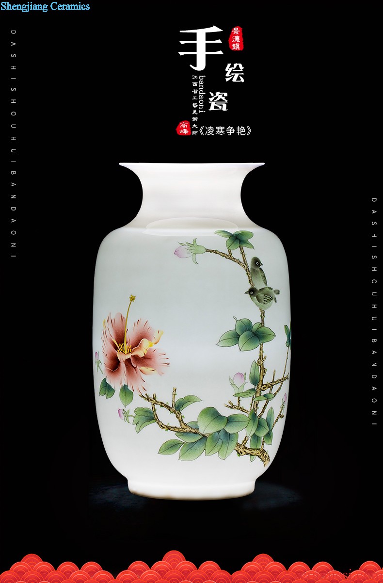 Cb72 jingdezhen ceramics vase furnishing articles mountains xiuse three-piece home sitting room adornment handicraft arranging flowers