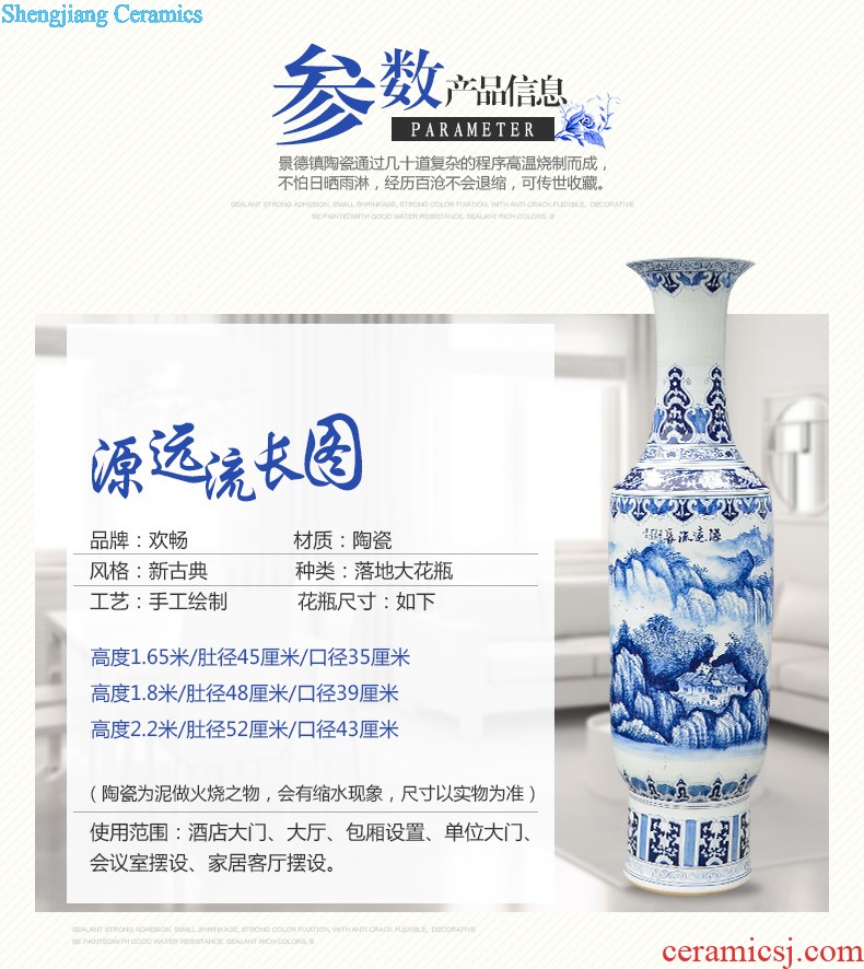 Jingdezhen ceramics has a long history in the masters hand draw the French blue and white porcelain vase sitting room hotel decoration furnishing articles