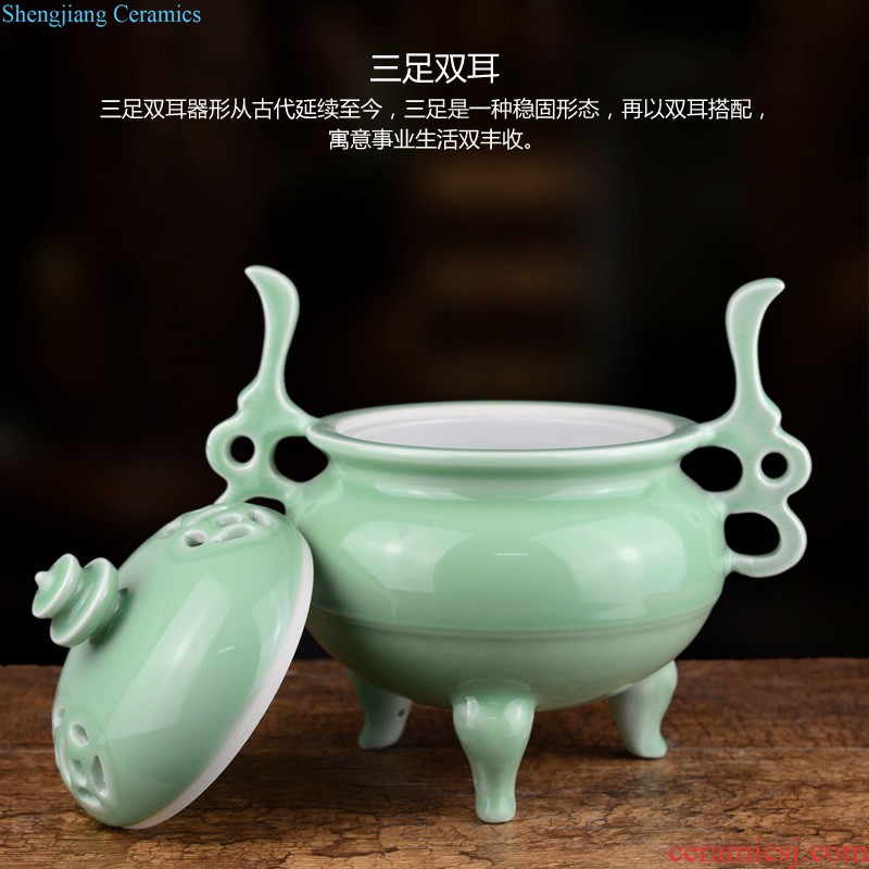 Jingdezhen european-style light piggy bank vase furnishing articles of luxury living room simulation flower flower arranging dried flowers ceramic home decorations