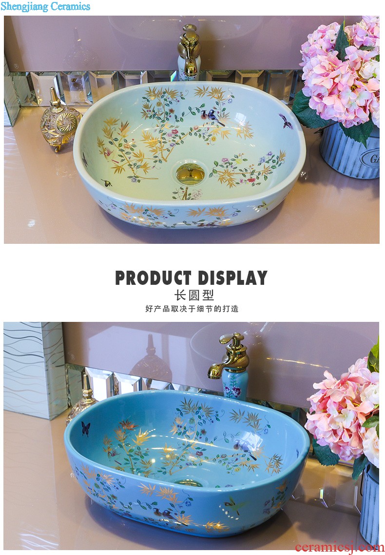 Koh larn, qi ceramic undercounter lavabo lavatory art basin of the basin that wash a face Taichung basin elliptical platinum peony