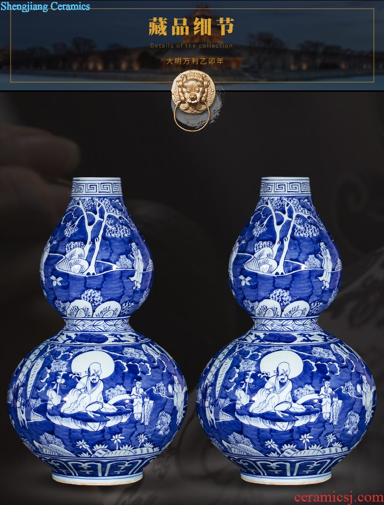 Hand of large blue and white vase sf50 jingdezhen ceramics riches restaurant decoration large living room