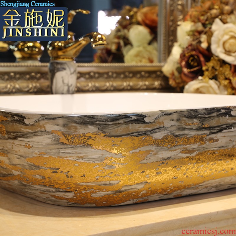 On the ceramic bowl square European art basin sink basin bathroom sinks counters are contracted household