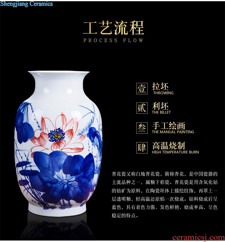 Jingdezhen ceramics hand-painted color ink every year more than the French vase hotel family sitting room adornment is placed