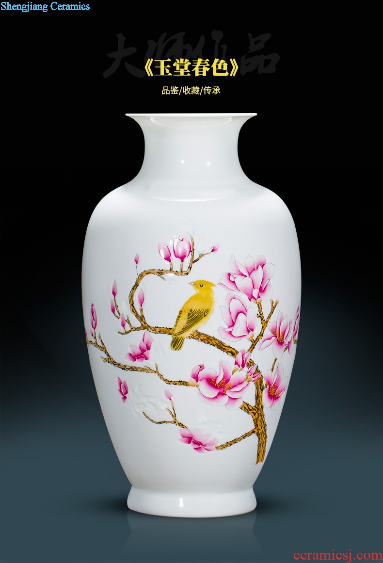 F001 jingdezhen ceramics China red tail bottle of large vase hotel furnishing articles sitting room adornment handicraft