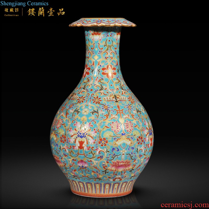 Jingdezhen imperial kiln chinaware imitation qing qianlong pastel ensemble figure high zhuang pot sitting room decorative furnishing articles