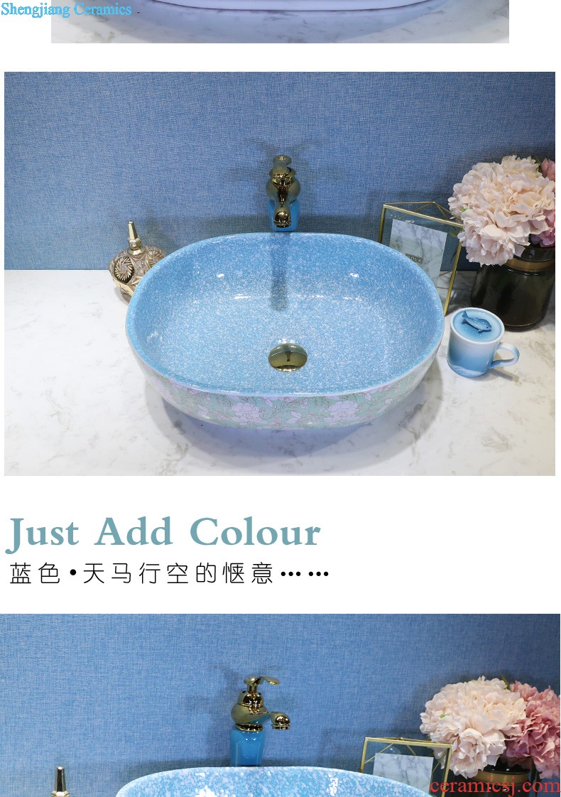 Ceramic lavabo European pillar basin one floor balcony art restores ancient ways household bathroom sink