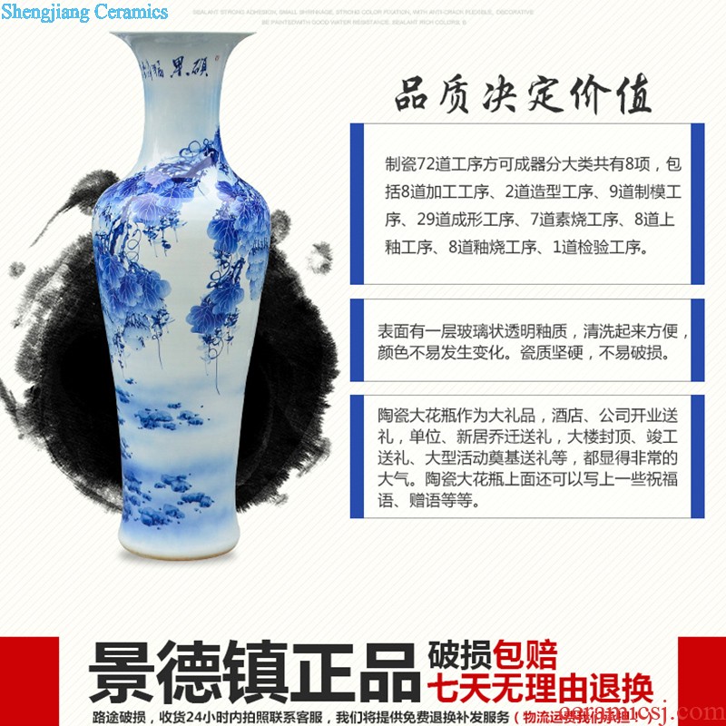 Jingdezhen ceramics China red tie up branches of large vases, modern home sitting room place hotel hc - 073