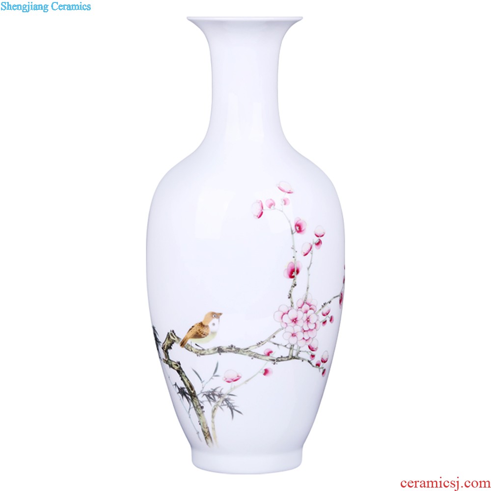 Jingdezhen ceramics Gold hand-painted king of blue and white porcelain vase Modern home sitting room place process