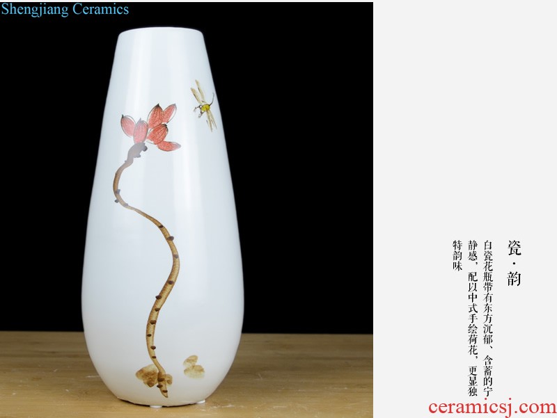 Jingdezhen ceramics glaze crystal vase flower arranging flowers sitting room, the new Chinese style household adornment handicraft furnishing articles