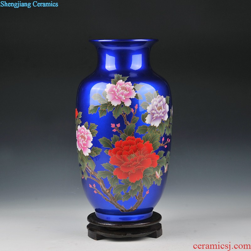 Jingdezhen ceramics furnishing articles hand-painted kiln lotus large vases, flower arrangement, the sitting room porch decoration of new Chinese style