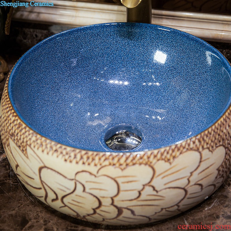 Koh larn qi stage basin sink ceramic lavatory hexagonal art to the basin that wash a face imitation marble basin toilet