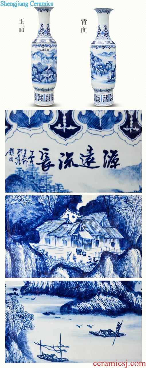 Jingdezhen ceramics has a long history in the masters hand draw the French blue and white porcelain vase sitting room hotel decoration furnishing articles