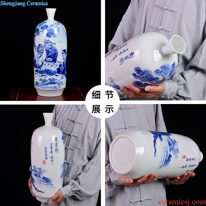 F001 jingdezhen ceramics China red tail bottle of large vase hotel furnishing articles sitting room adornment handicraft