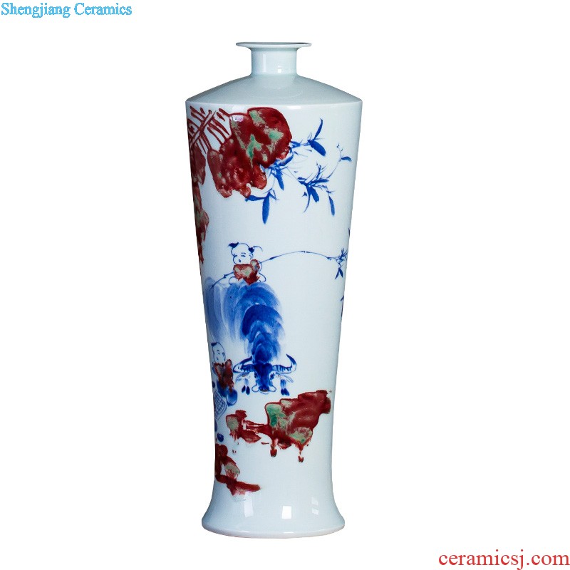 E014 sign on the submission of jingdezhen ceramics anaglyph antique calligraphy of large vase furnishing articles archaize office