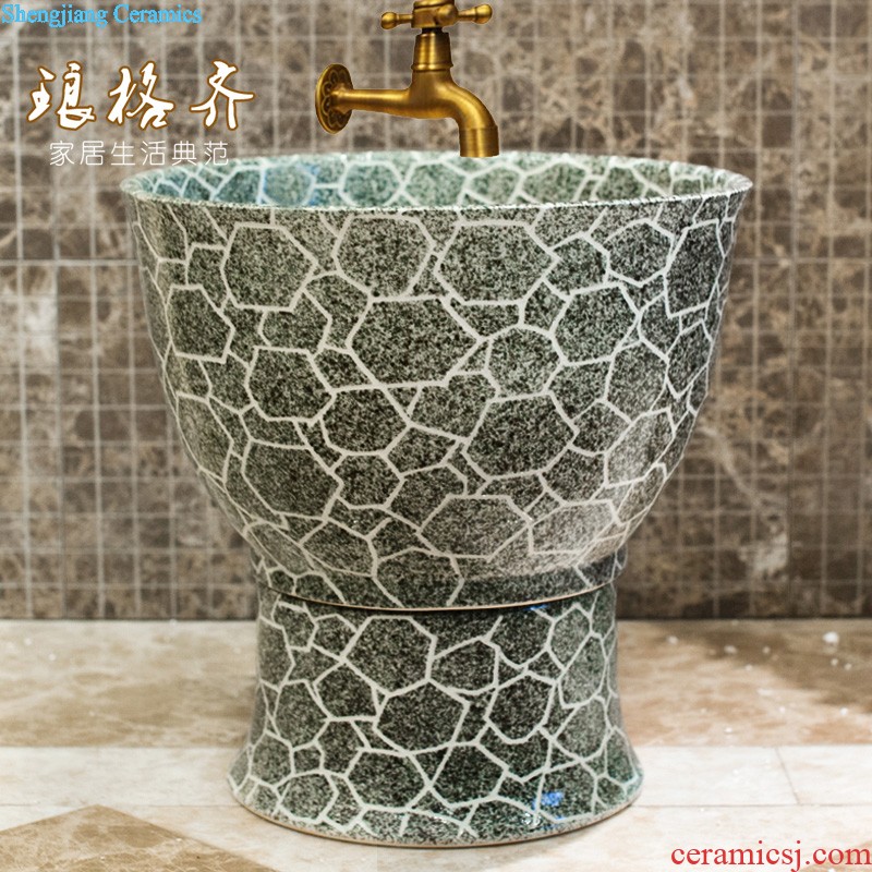 Koh larn, neat package mail Jingdezhen ceramic mop pool art basin Fangyuan paint peony T031 mop pool