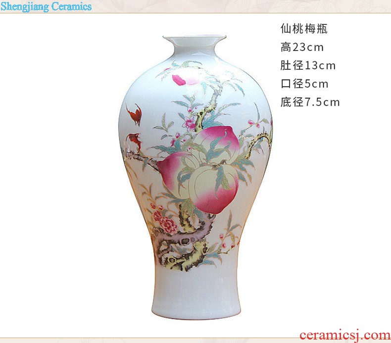 Jingdezhen ceramics vase furnishing articles hand-painted flower is blue and white porcelain bottle of flower arranging Chinese style living room decoration