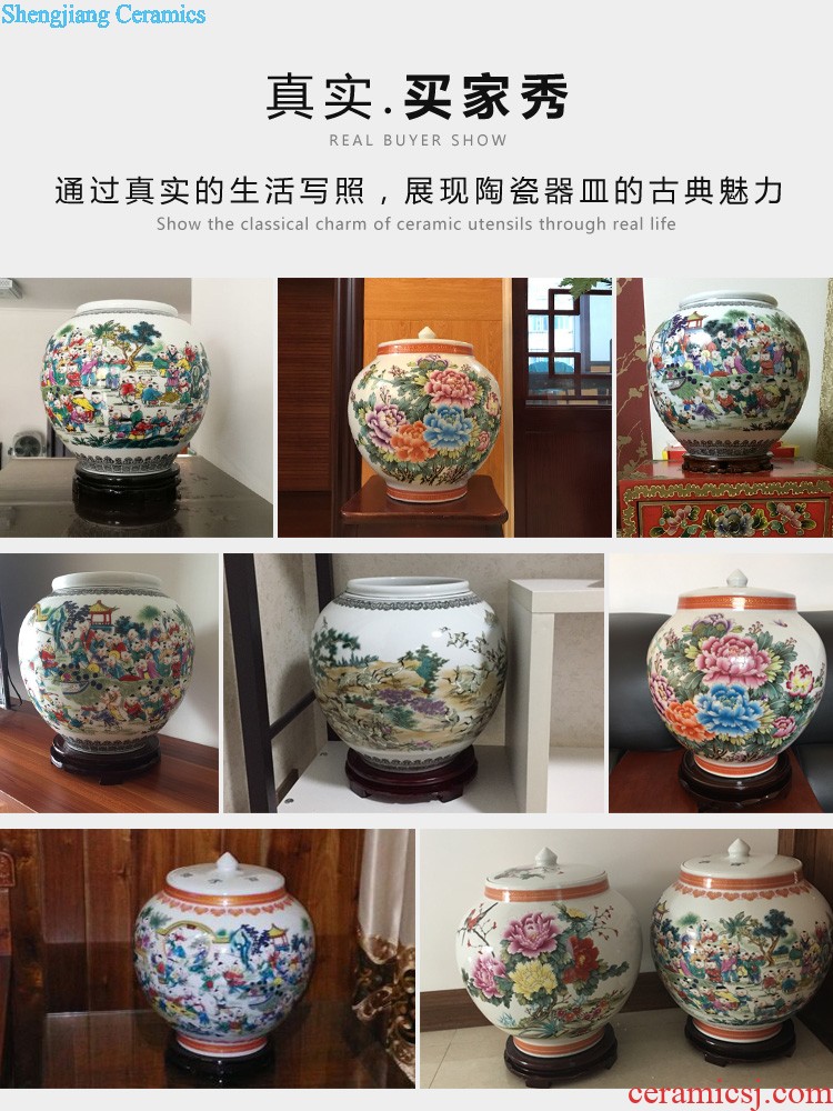 Jingdezhen ceramics vases, flower arranging modern Chinese style household furnishing articles crystal glaze handicraft sitting room wine accessories