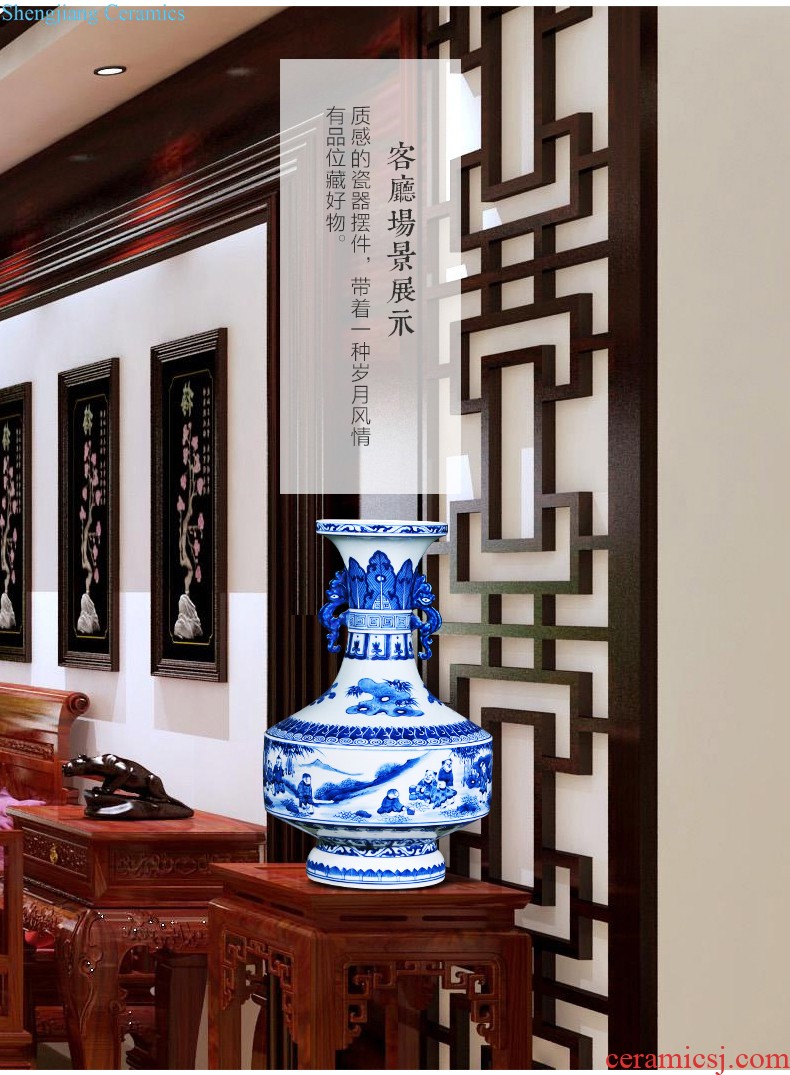 Jingdezhen ceramics general furnishing articles hand-painted storage tank of blue and white porcelain jar of home decoration porcelain jar tea pot