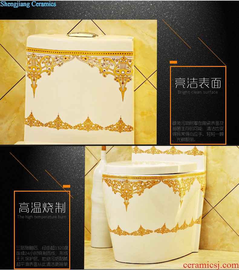 M beautiful European art ceramic toilet stage basin sink lavatory basin that wash a face Fangyuan fruit-green glaze