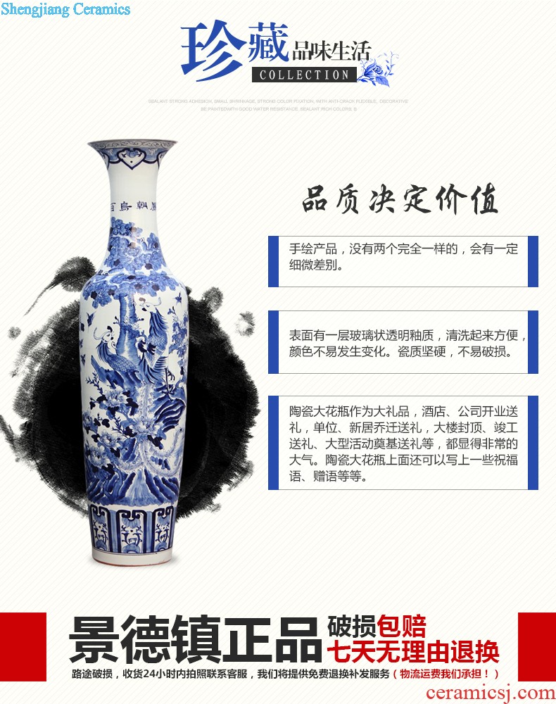 Hand draw blue and white porcelain of jingdezhen ceramics mountain dawn rhyme quiver of large vase The sitting room decorate furnishing articles e99