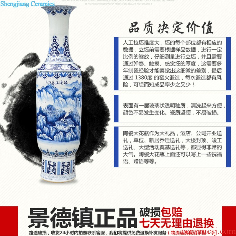 Jingdezhen ceramics has a long history in the masters hand draw the French blue and white porcelain vase sitting room hotel decoration furnishing articles