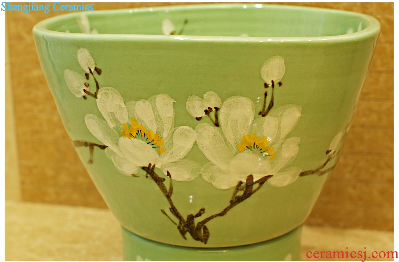 Koh larn, qi Increase the square on the art of jingdezhen ceramic bowl lavatory sink basin Platinum peony