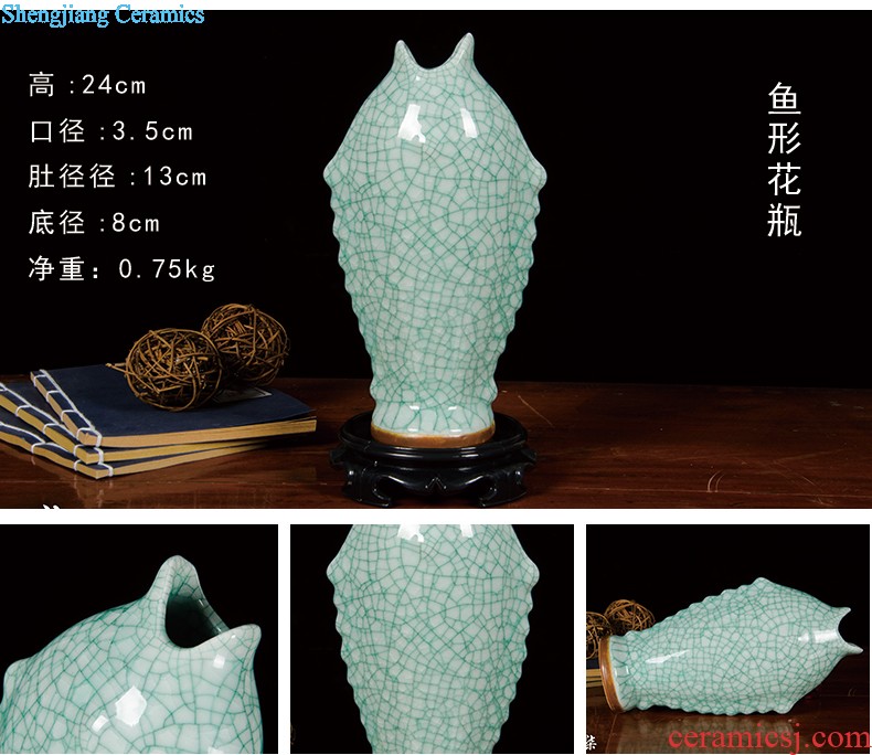 Jingdezhen ceramic Chinese red large vase home sitting room porch place large new home decoration hc - 074