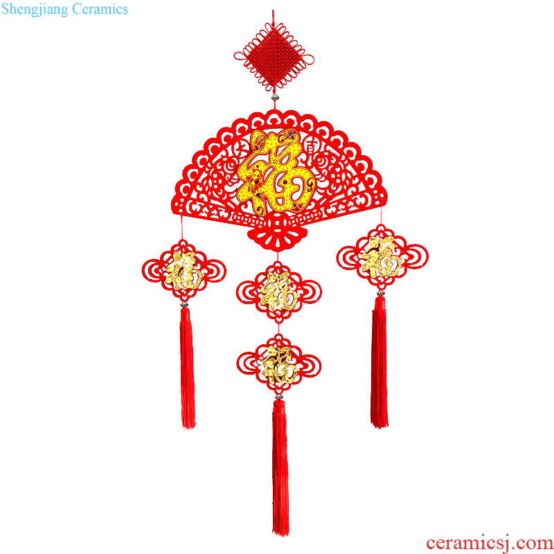 Chinese knot pendant large festival happy character everyone the sitting room porch decorate bridal chamber housewarming peace "small tassel