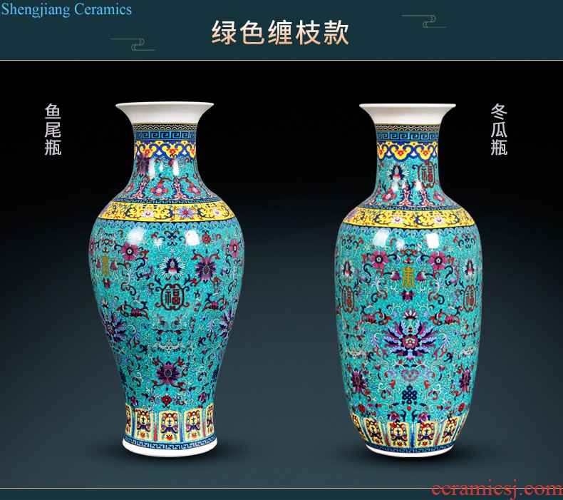 Jingdezhen ceramics vases, flower arranging small place Chinese arts and crafts home sitting room TV ark adornment ornament