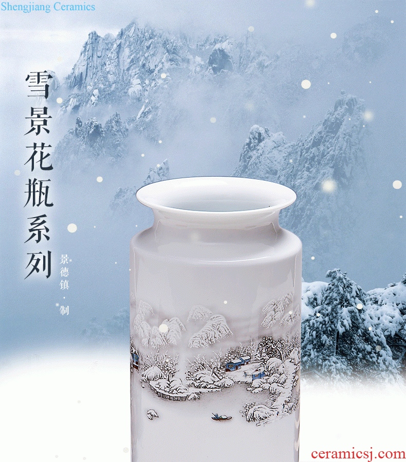 Jingdezhen ceramics The quartet lucky bamboo vase The living room table decoration flower art handicraft furnishing articles