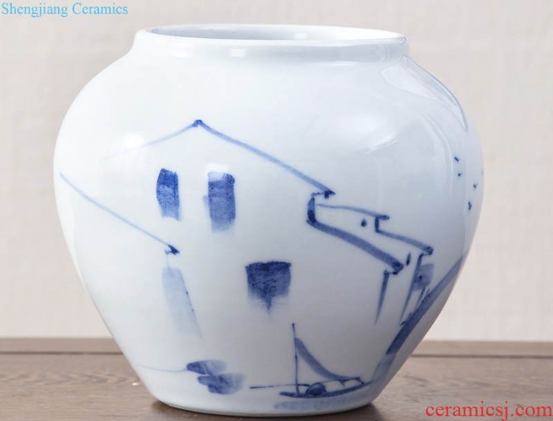 Jingdezhen ceramic hand-painted vases, dried flowers flower arrangement sitting room TV ark of new Chinese style household adornment handicraft furnishing articles