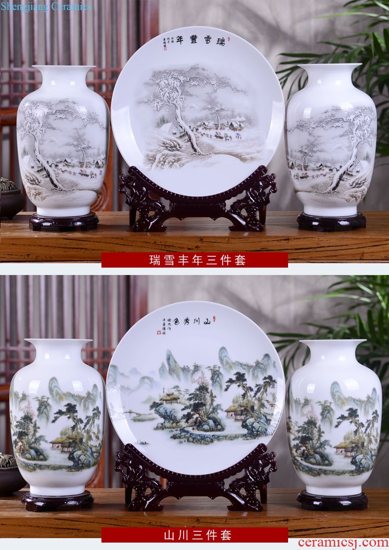 Blue and white porcelain vase furnishing articles sitting room flower arranging Chinese jingdezhen ceramics hand-painted antique porcelain home decoration