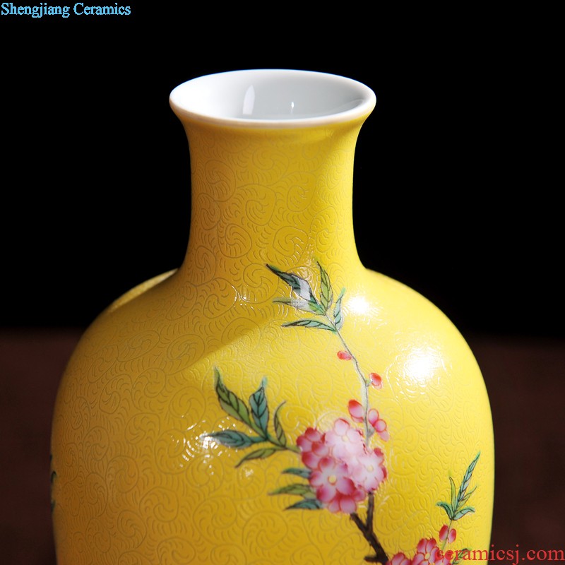 Jingdezhen ceramics vase Hand-painted scenery motherland flower implement new Chinese style home sitting room adornment is placed