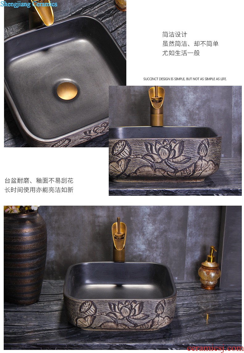 Koh larn tile neat package mail archaize of jingdezhen ceramic art basin of the basin that wash a face lavatory basin A067 on stage